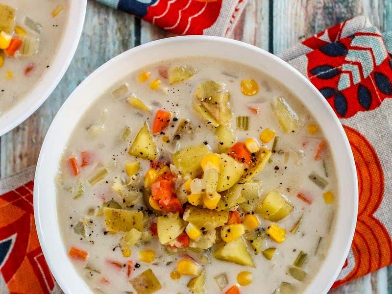 Vegan Potato Corn Chowder Instant Pot Recipe Samsung Food