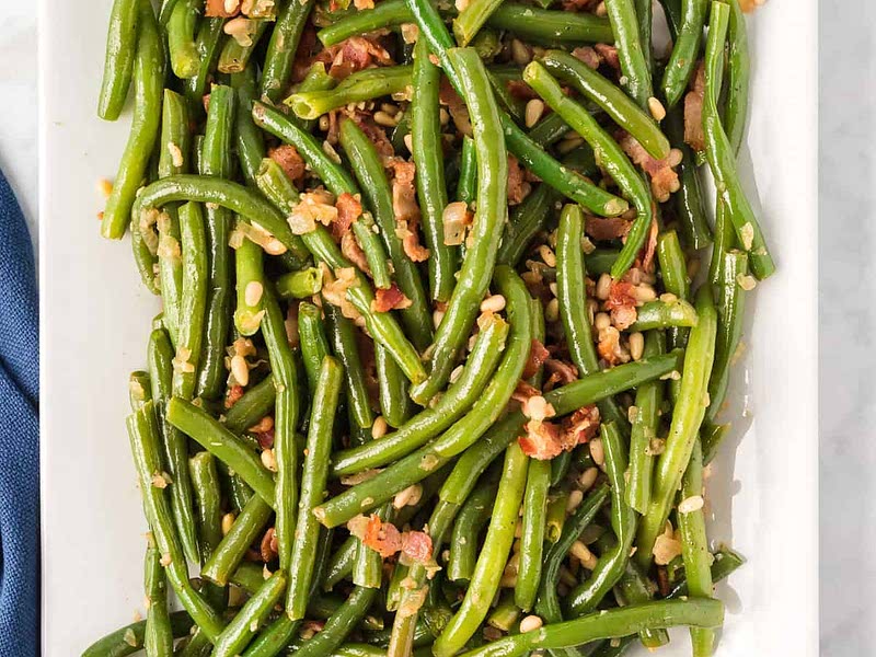 Green Beans with Bacon & Pine Nuts Recipe Samsung Food