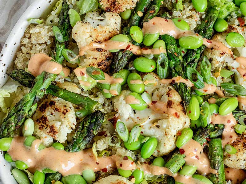 Quinoa Veggie Bowl with Sriracha Ginger Sauce Recipe Samsung Food