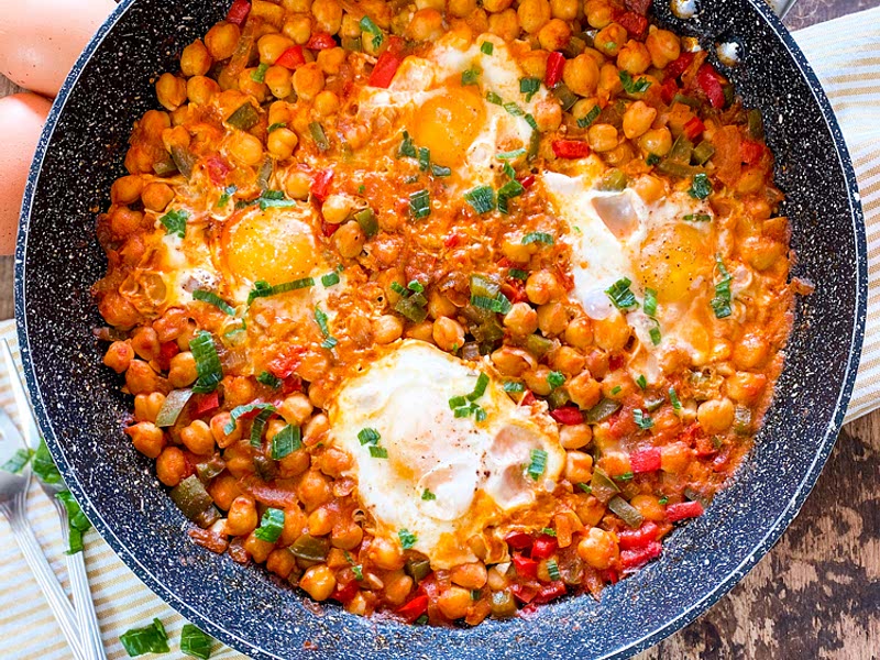 Spanish Garbanzo Beans with Eggs Recipe Samsung Food
