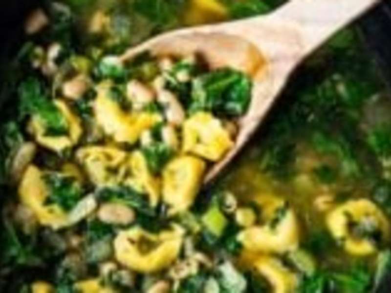 Brothy Tortellini Soup with Spinach, White Beans and Basil Recipe ...