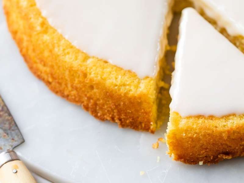 Lemon Polenta Cake with Honey Glaze – Maverick Baking
