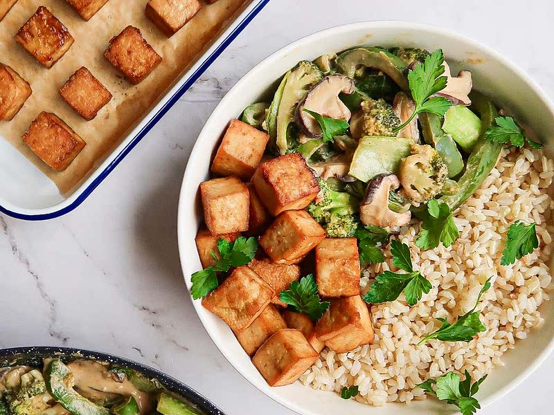 Creamy Tahini StirFry with Crispy Baked Tofu Recipe Samsung Food
