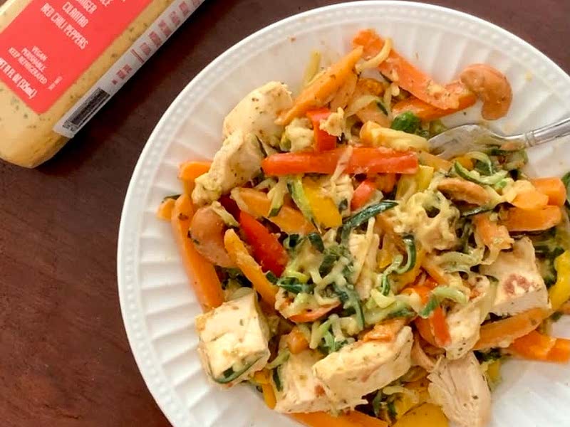 Spicy Cashew Butter Chicken over Zoodles Recipe Samsung Food