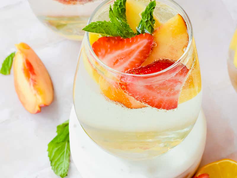 Sparkling Peach White Wine Sangria Recipe Samsung Food