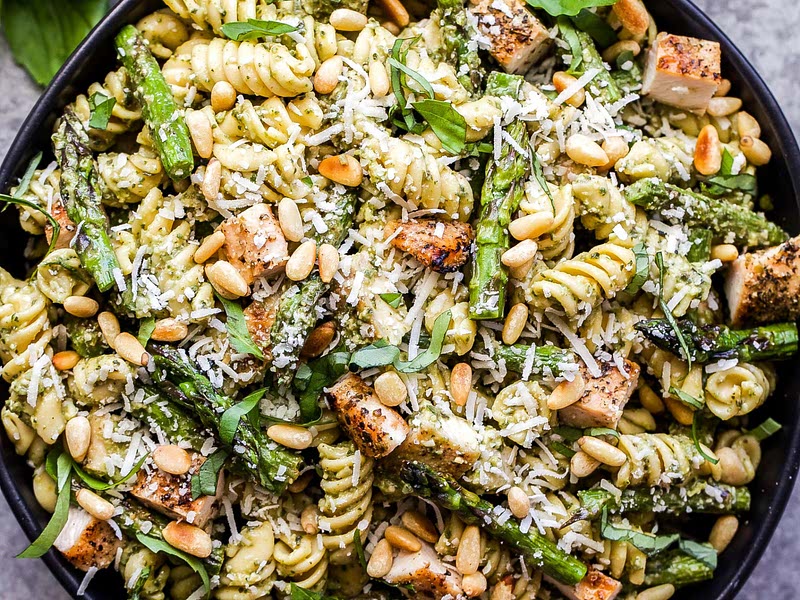 Grilled Chicken and Asparagus Pesto Pasta Recipe Samsung Food