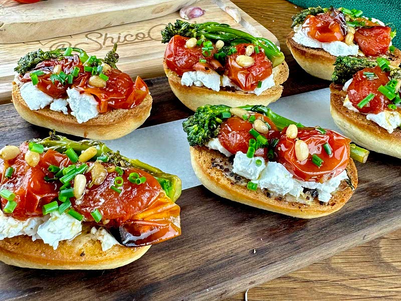 Roasted Tomato Goat Cheese Toast Recipe Samsung Food
