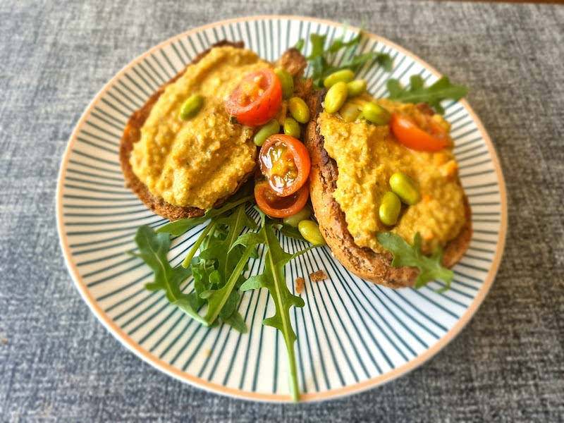 Smashed Edamame Bean on Toast Recipe Samsung Food