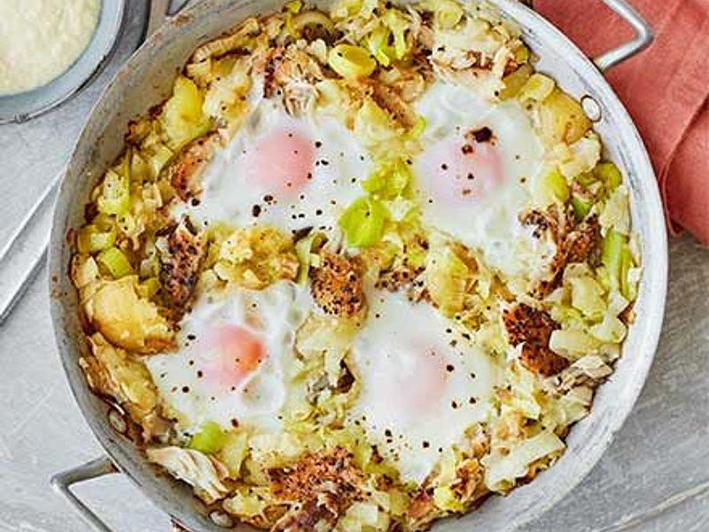 Smoked mackerel & leek hash with horseradish Recipe Samsung Food