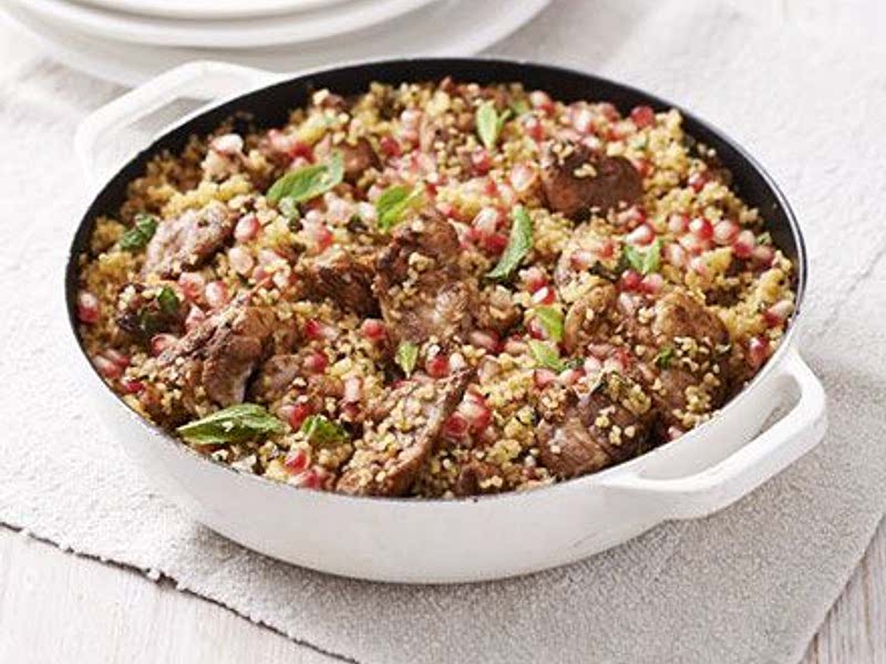 Chicken & pomegranate bulgur pilaf Recipe Samsung Food