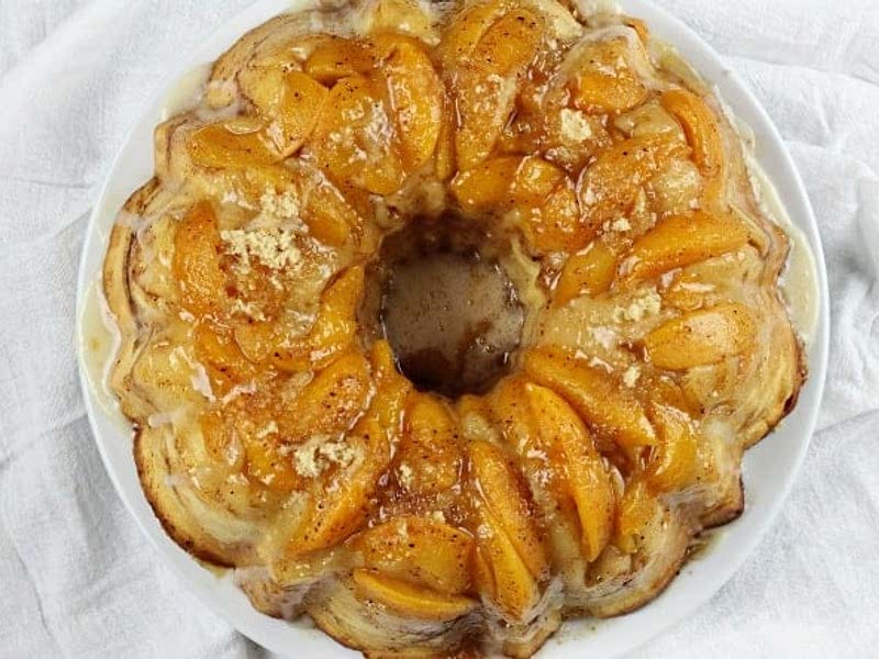 Peach Cobbler Cream Cheese Pound Cake Recipe Whisk