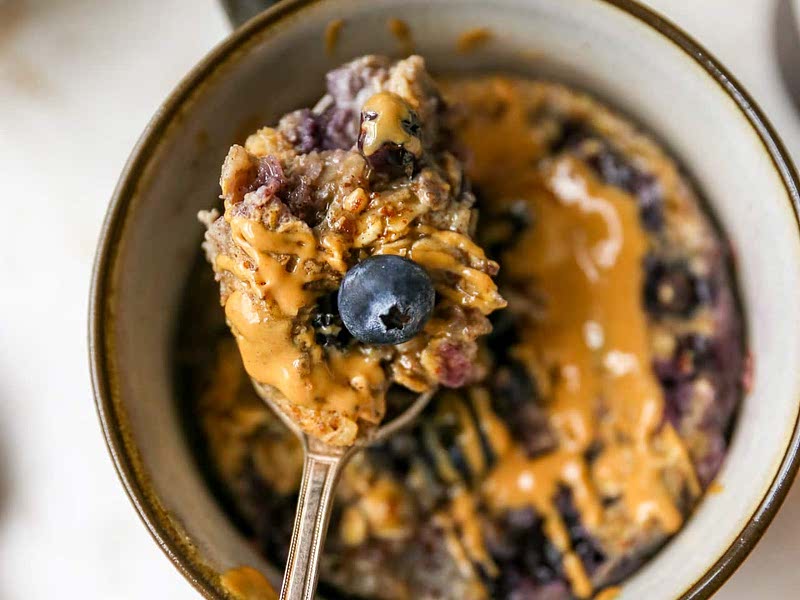 Blueberry Banana Microwave Baked Oats Recipe Samsung Food