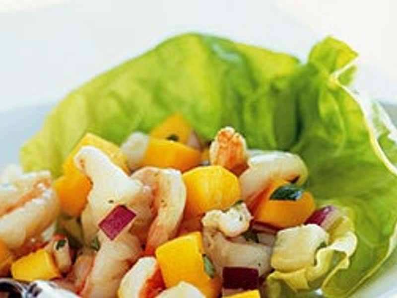Shrimp, Mango, and Jícama Salad with Pineapple Vinaigrette Recipe