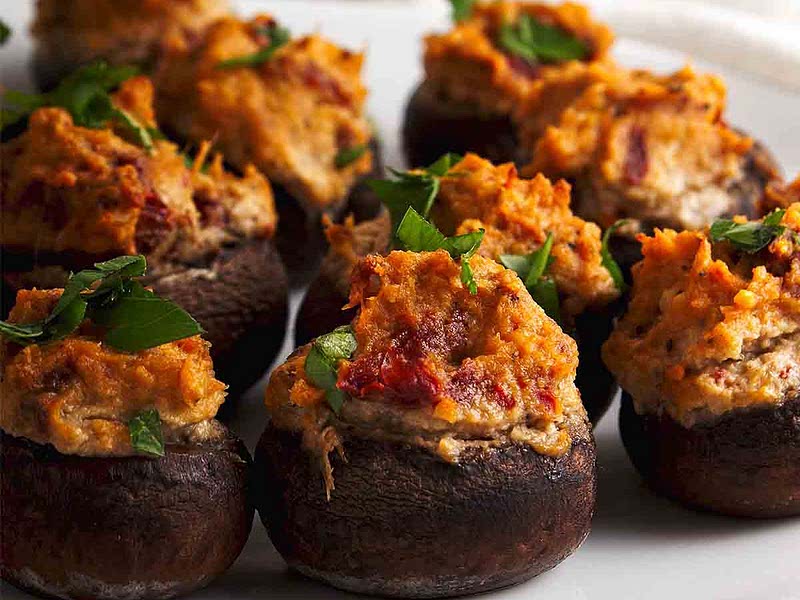 Easy Vegan Stuffed Mushrooms Recipe (Without Breadcrumbs) Samsung Food