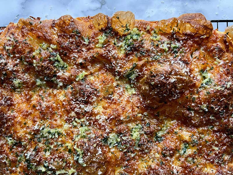 Garlic Butter + Cheese Stuffed Focaccia Recipe Whisk