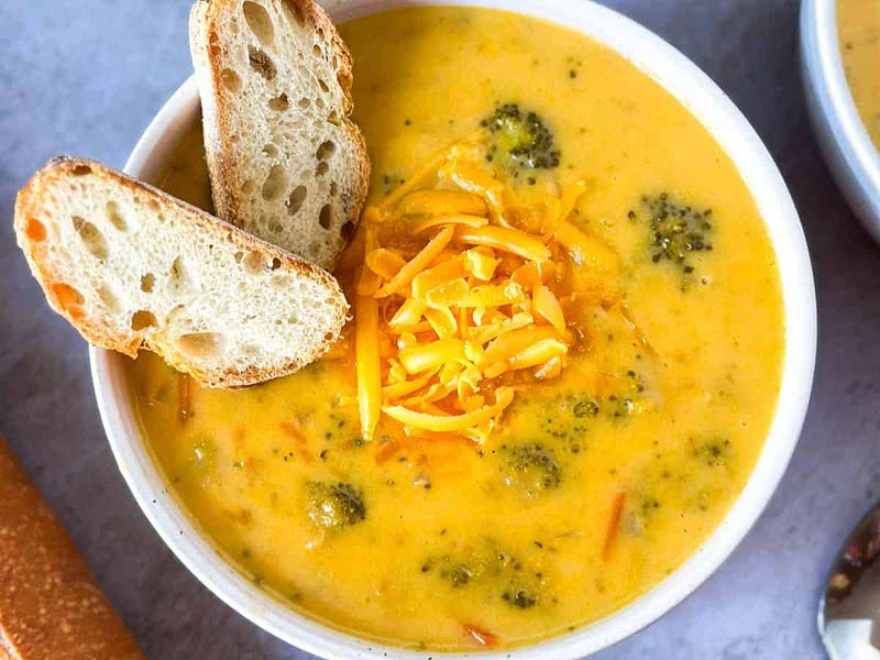 Easy Slow Cooker Broccoli Cheddar Cheese Soup Recipe Whisk