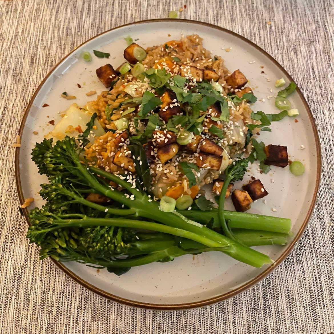 Teriyaki tempeh with kimchi fried rice Recipe Samsung Food