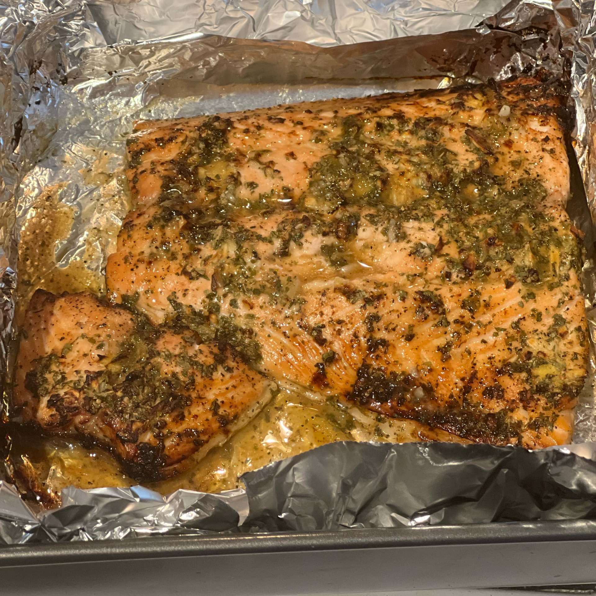 Baked Salmon with Pineapple, Garlic and Herbs Recipe - Whisk