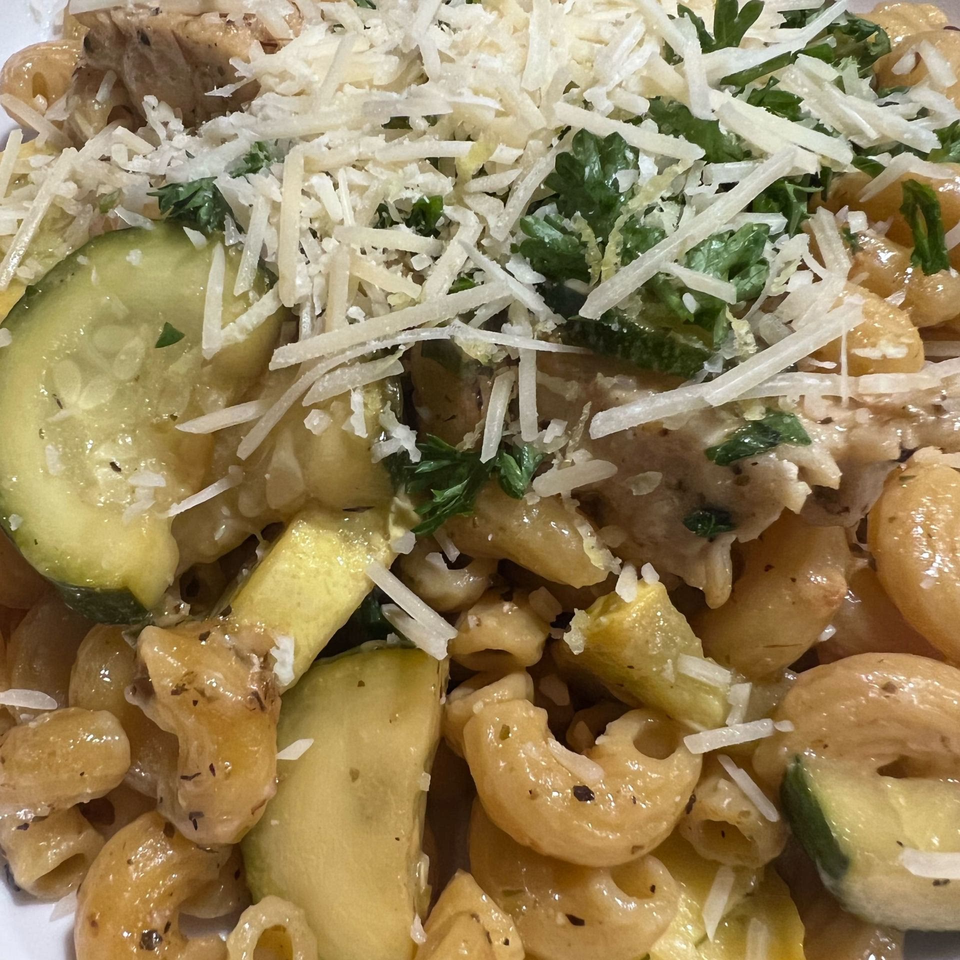 Skillet Lemon Parmesan Chicken with Zucchini and Squash Recipe