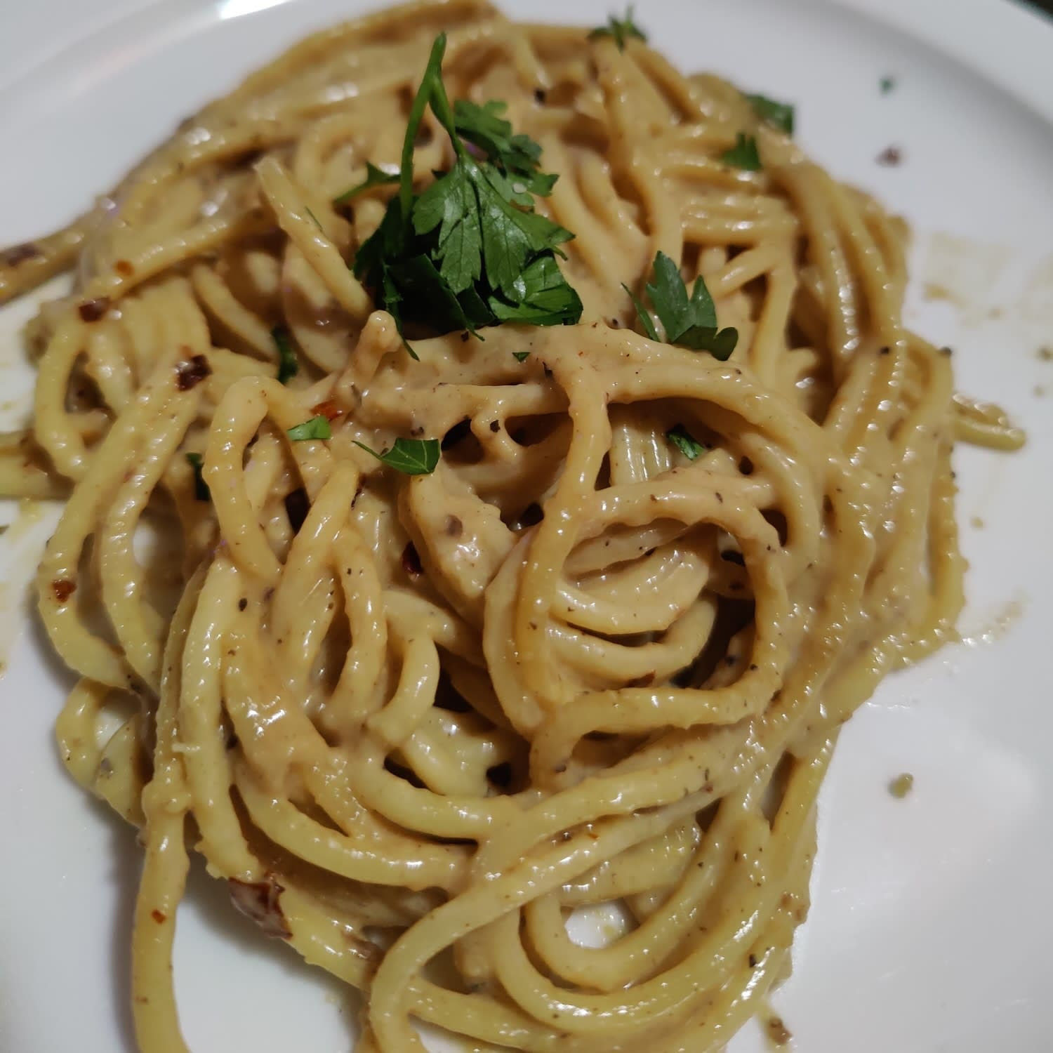 White Wine Garlic Butter Bucatini Recipe Whisk