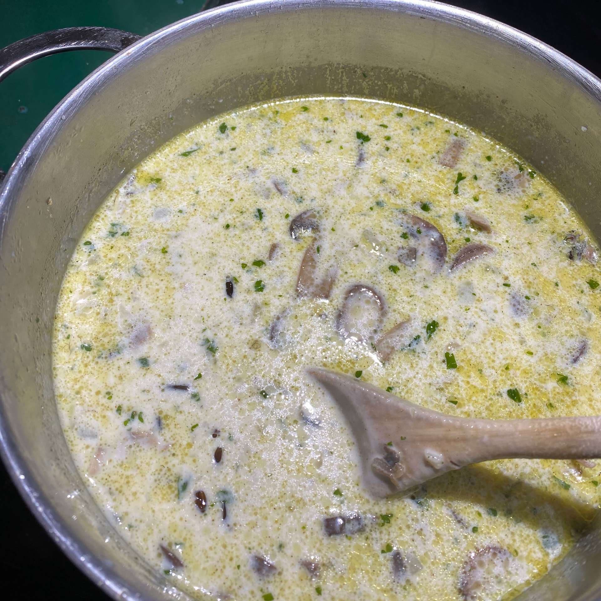 Creamy Pheasant Wild Rice and Mushroom Soup Recipe Samsung Food