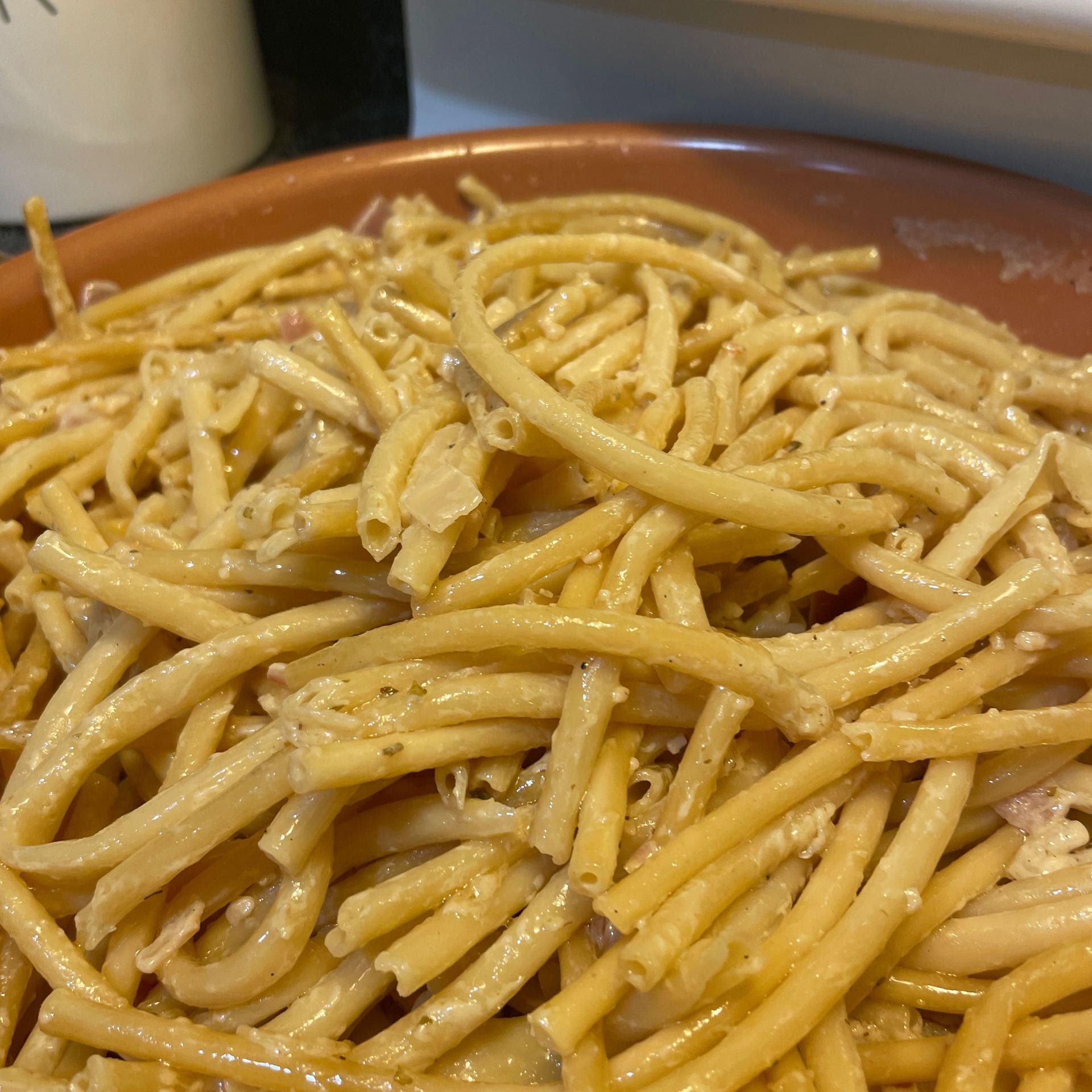 White Wine Garlic Butter Bucatini Recipe Whisk