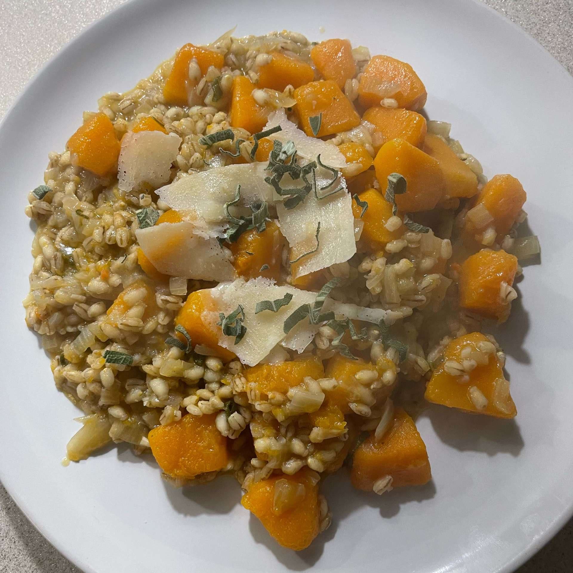 Pearl barley, butternut squash and sage risotto Recipe Samsung Food