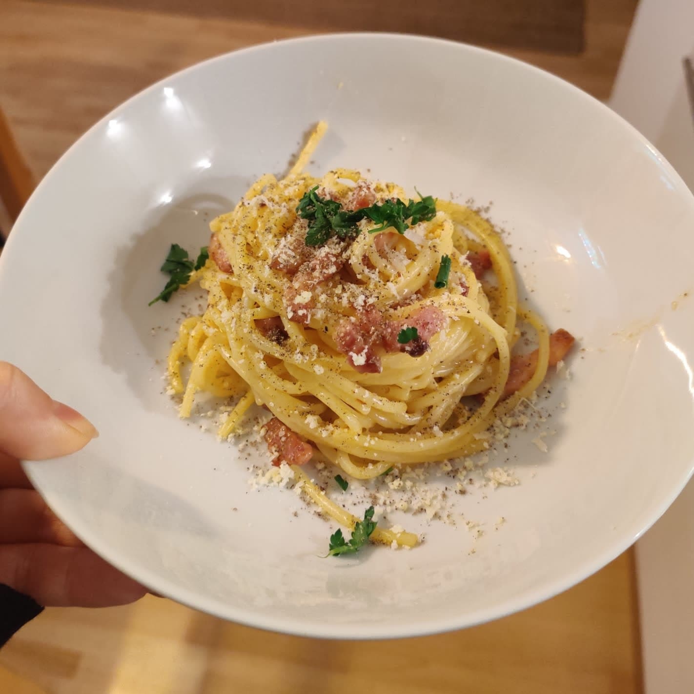 Carbonara (with Grappa!) by Chef Luciano Monosilio Recipe Whisk